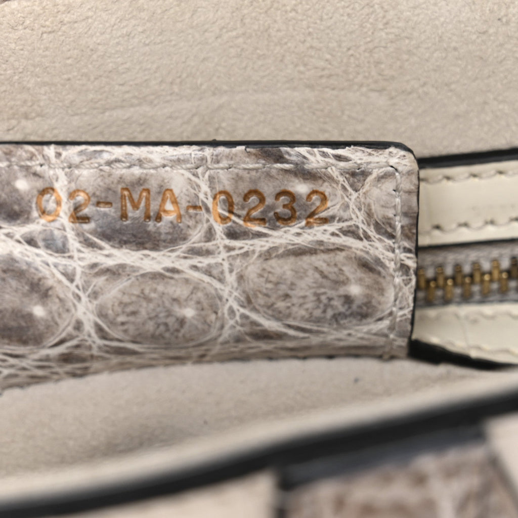Christian Dior Niloticus Crocodile Himalaya Saddle Bag Latte
