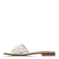 Louis Vuitton Tweed Sequin LV Mare Flat Mule Sandals 39 Light Gold