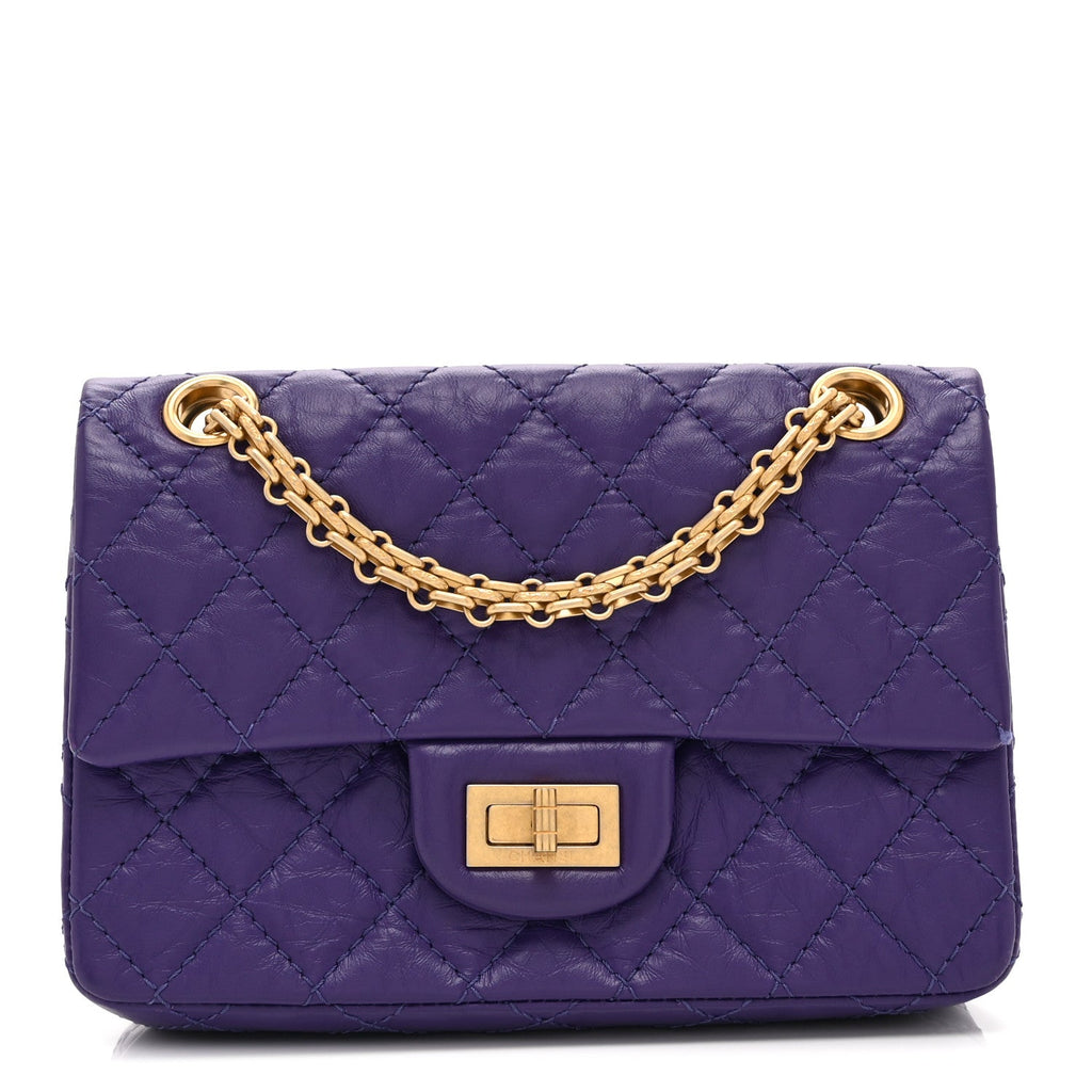 Chanel Aged Calfskin Quilted 2.55 Reissue Mini Flap Purple