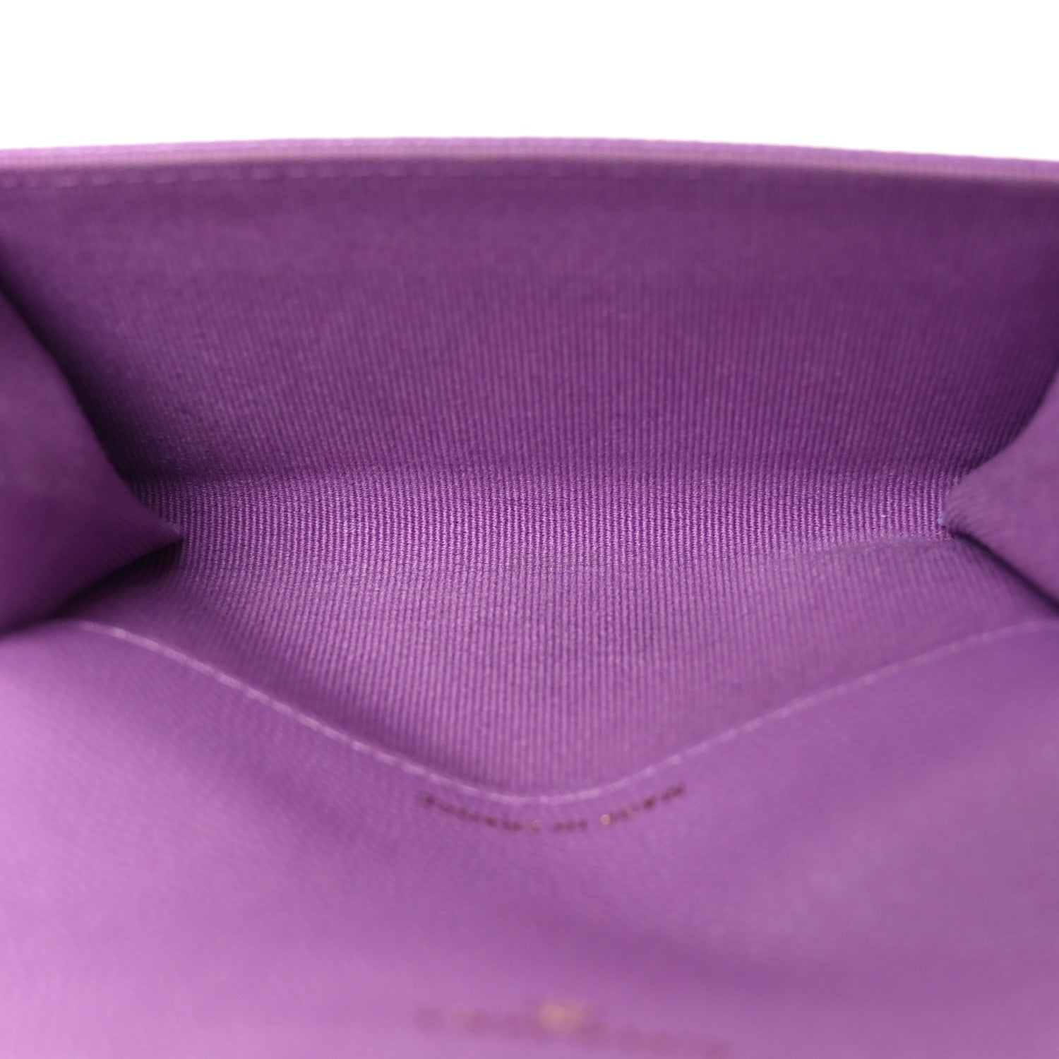Caviar Quilted Flap Card Holder Wallet Purple