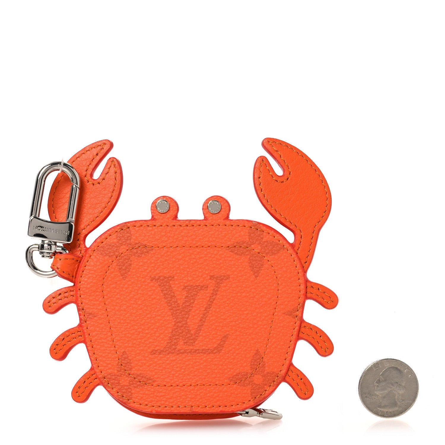 Louis Vuitton Monogram Crab Bag Charm Orange