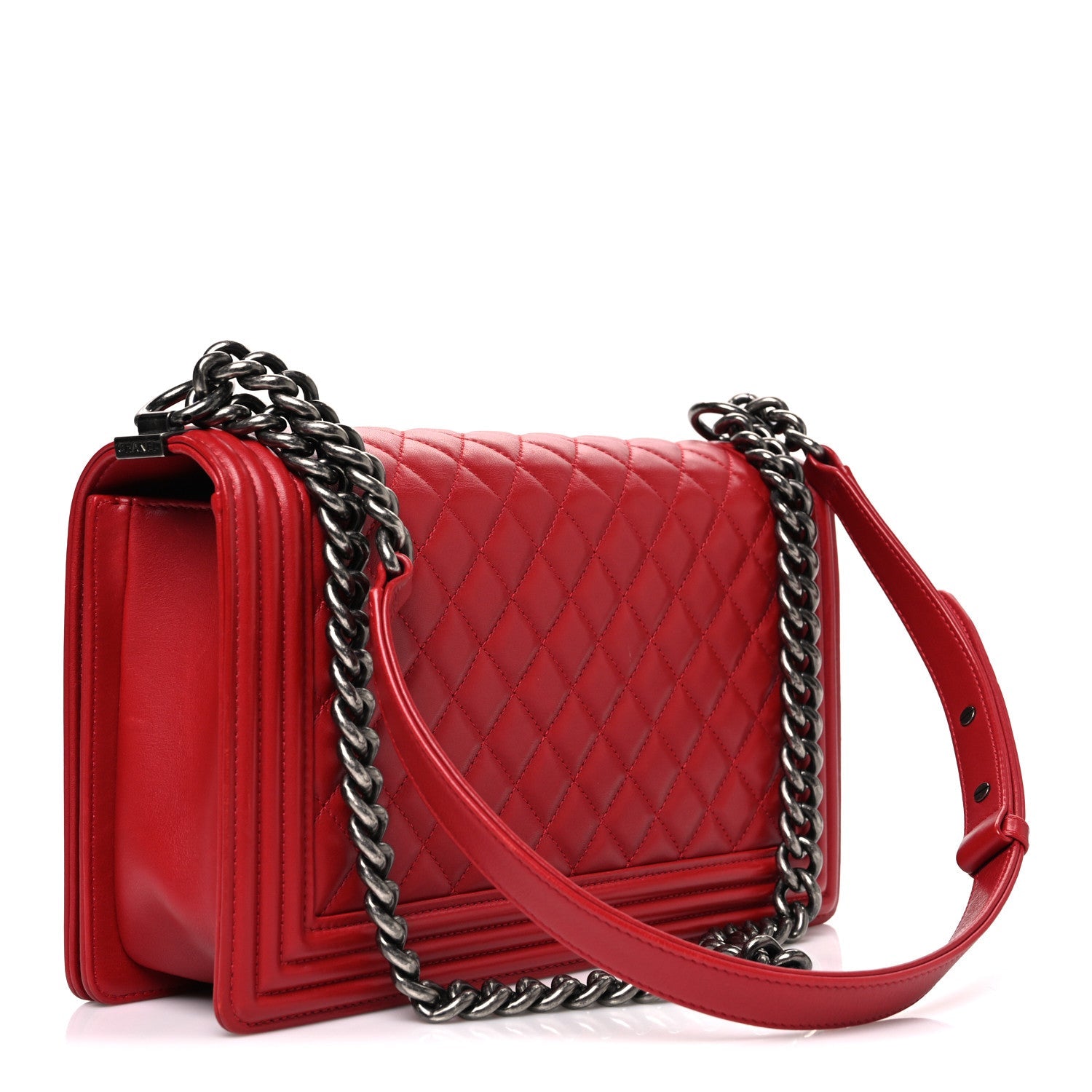 Chanel Lambskin Quilted New Medium Boy Flap Red