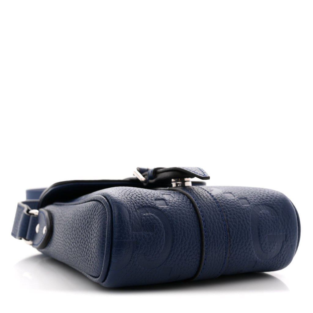 Gucci Piuma Calfskin Jumbo GG Embossed Small Messenger Bag Royale