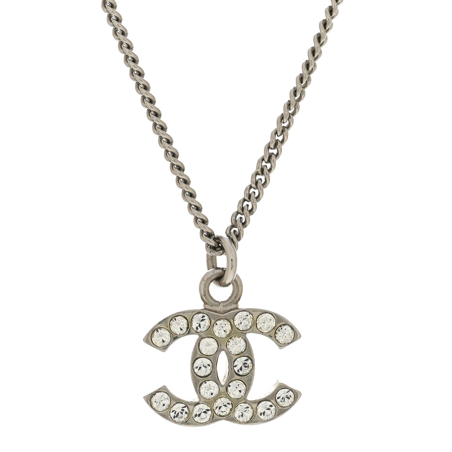 Crystal Timeless CC Necklace Silver