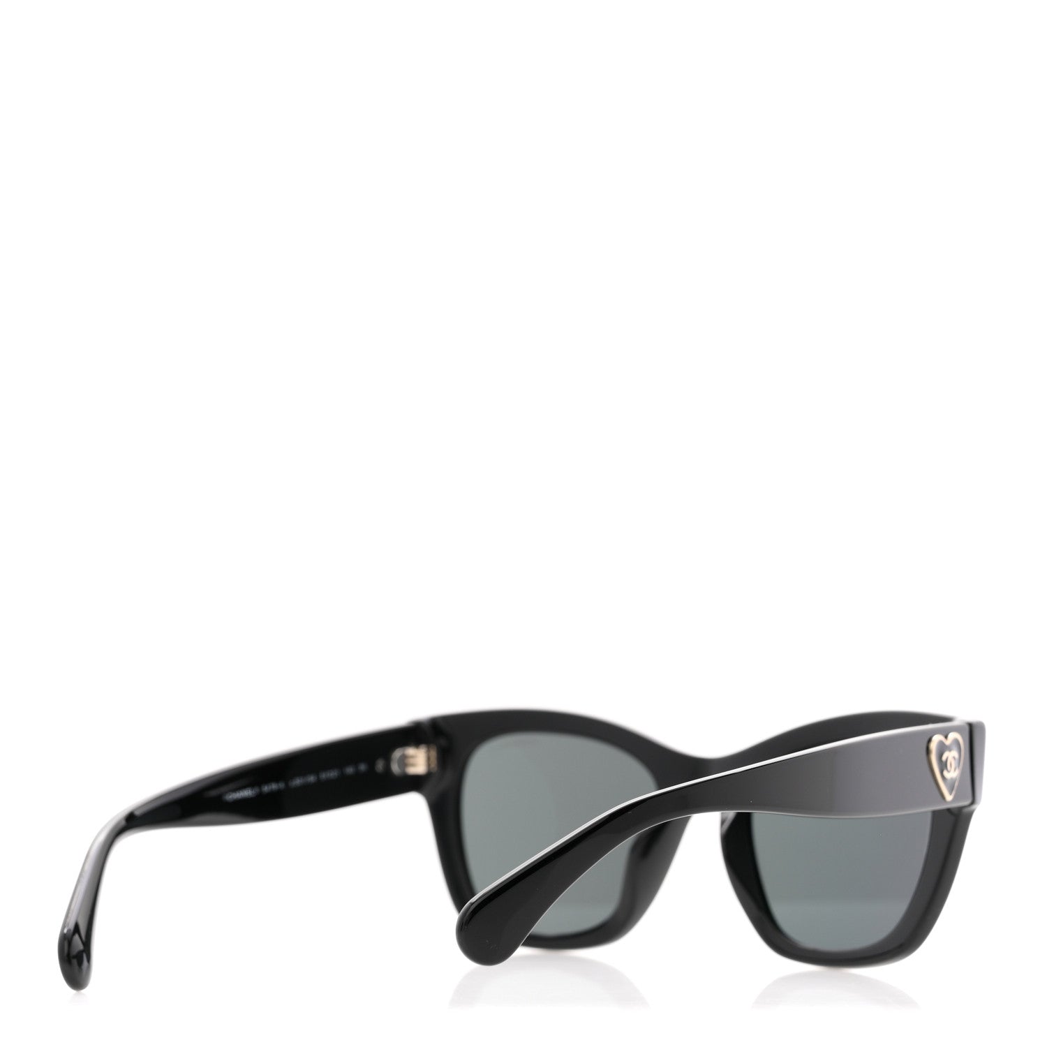 Acetate Square CC Heart Sunglasses 5478-A Black