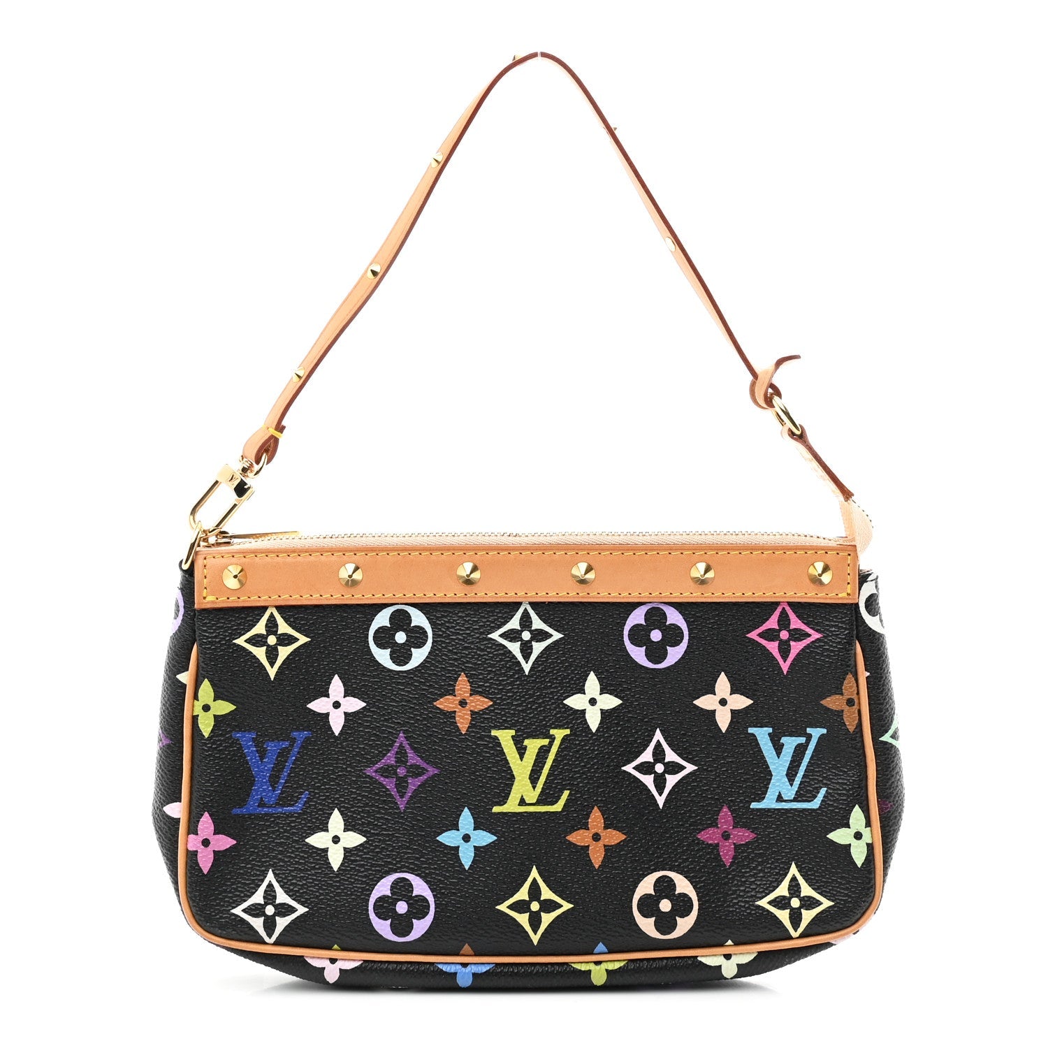 Louis Vuitton Monogram Multicolor Pochette Accessories Black