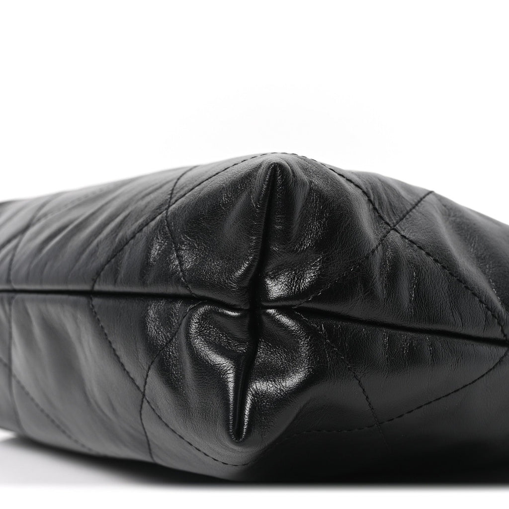 Chanel Shiny Calfskin Quilted Small Chanel 22 Black