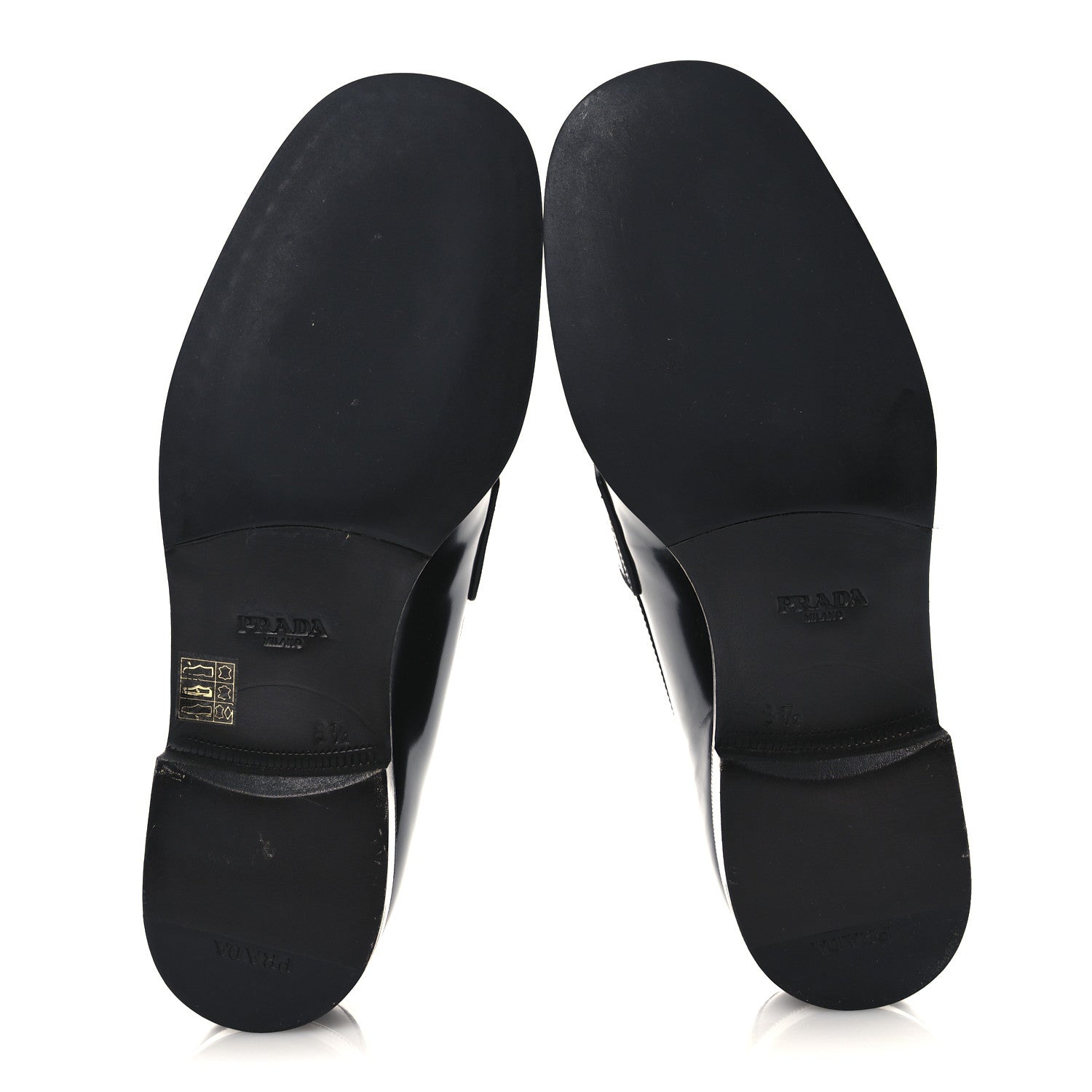 Prada Spazzolato Fume Metal Triangle Logo Mens Loafers 8.5 Black