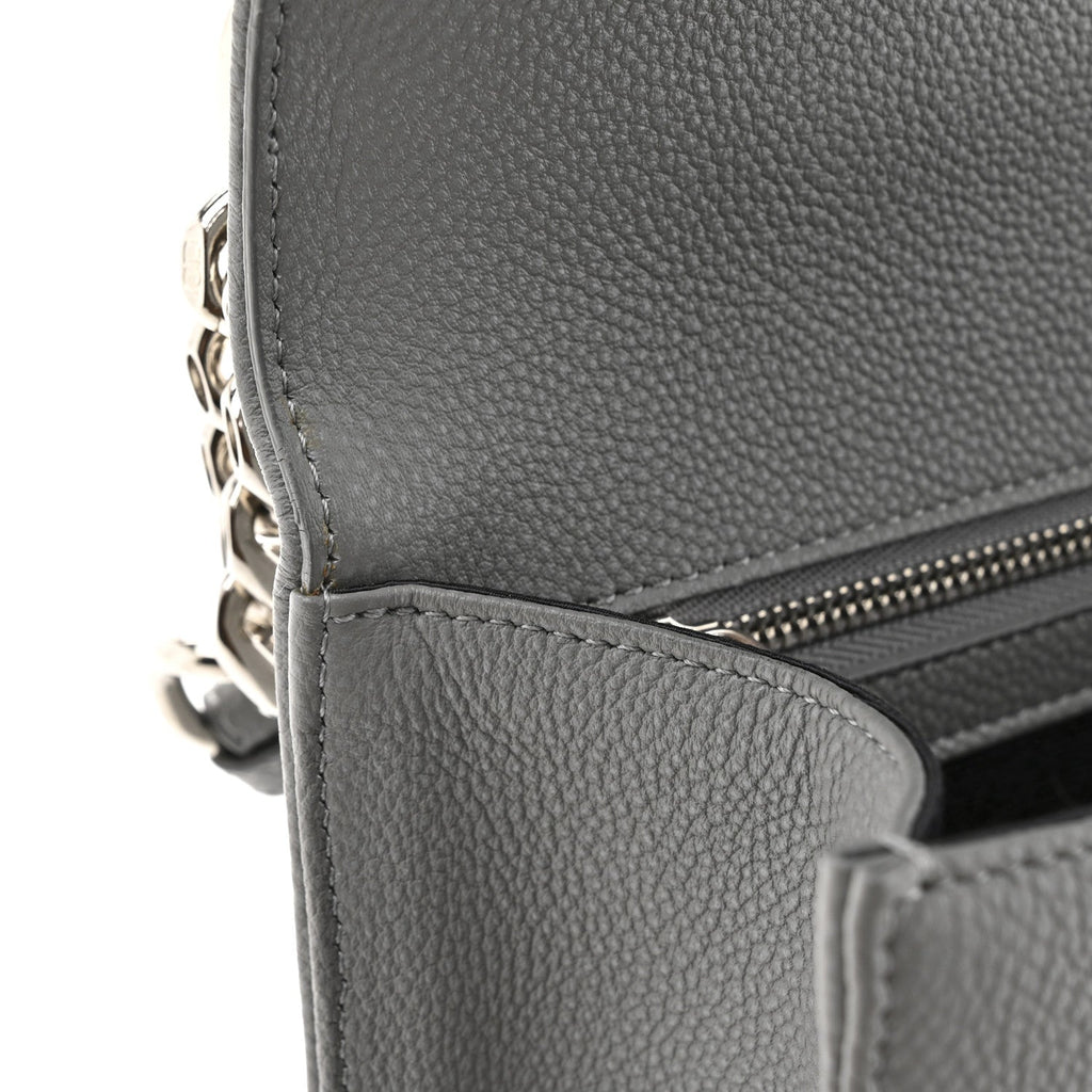 Christian Dior Grained Calfskin Medium Diorama Flap Bag Gris