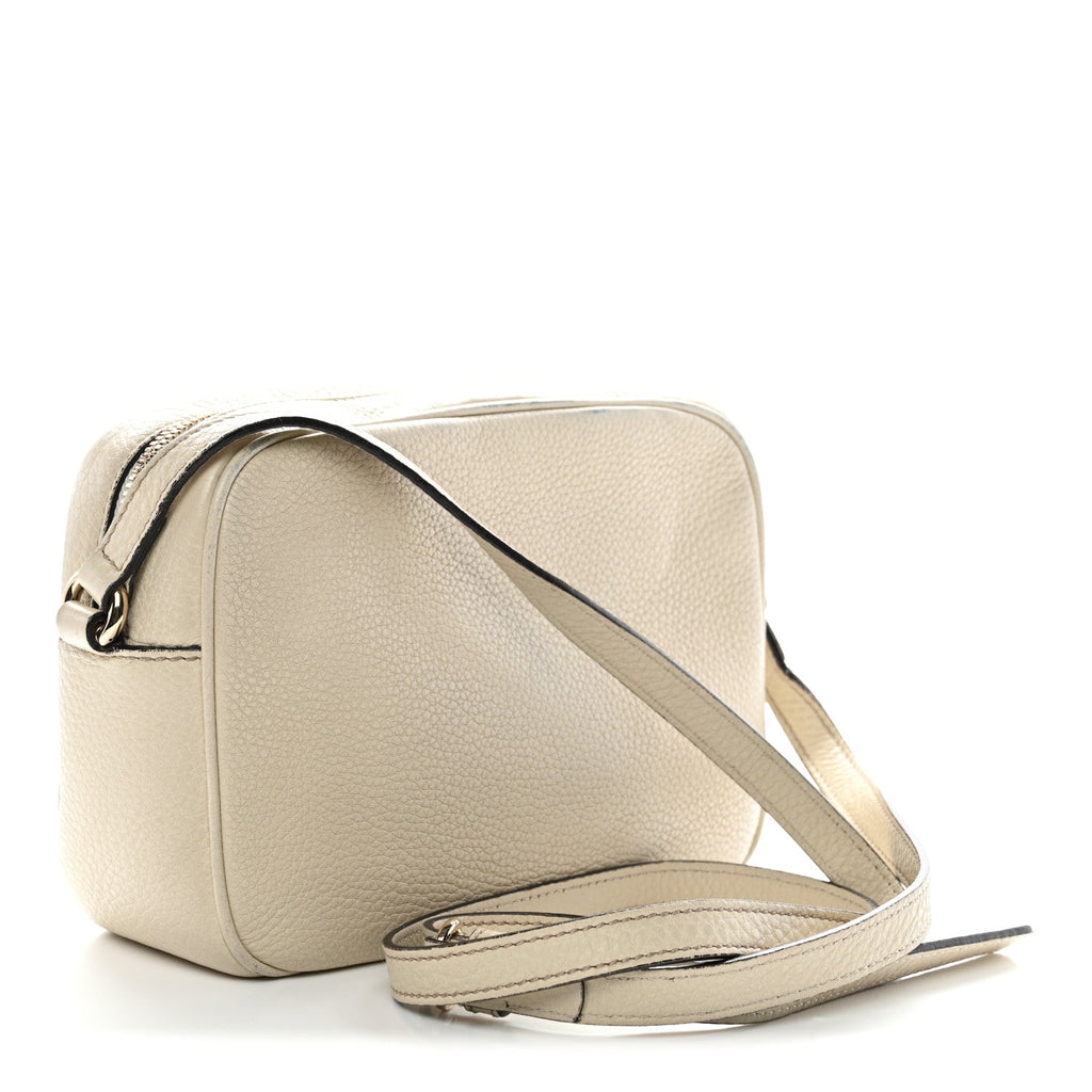 Gucci Pebbled Calfskin Small Soho Disco Bag Off White
