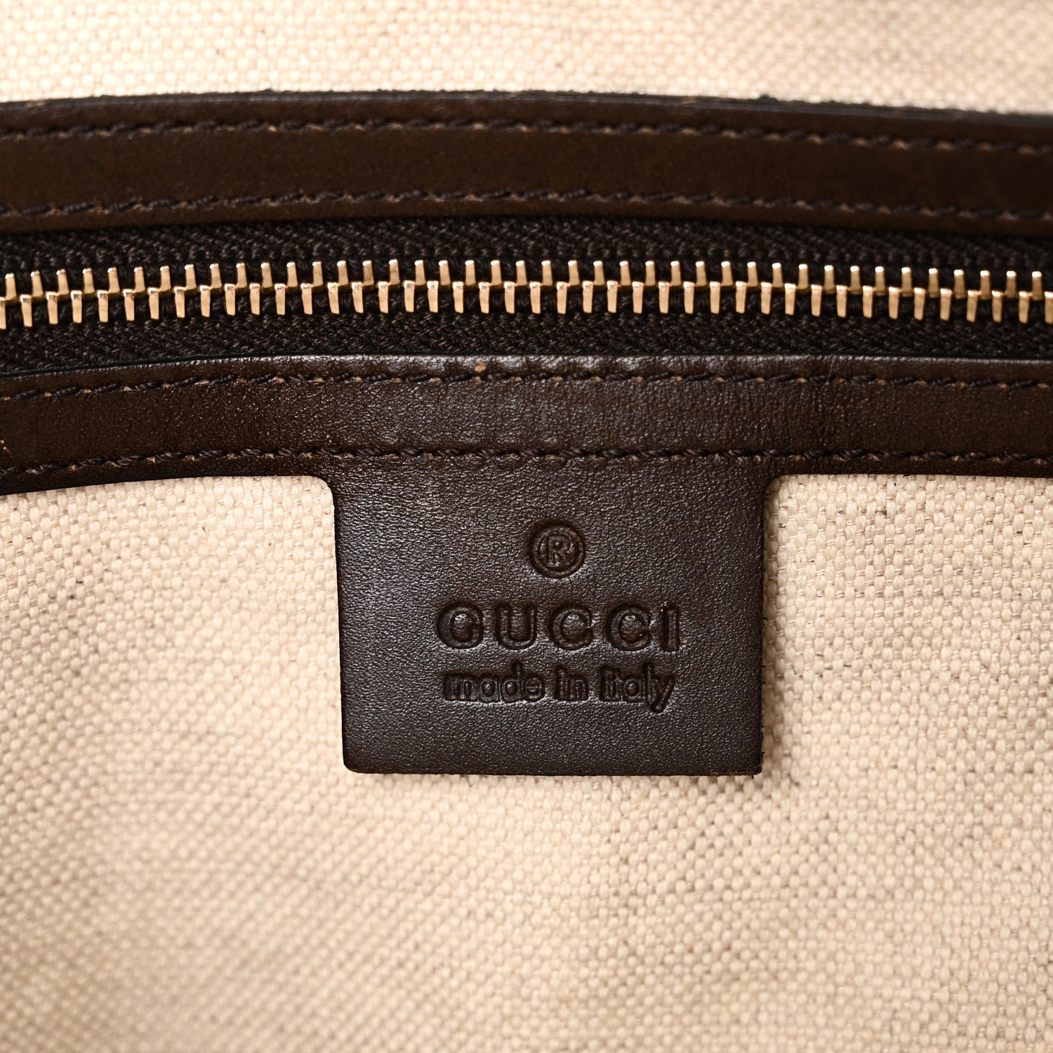 Gucci Monogram Selleria Calfskin Vintage Web Medium Boston Beige Ebony Cocoa