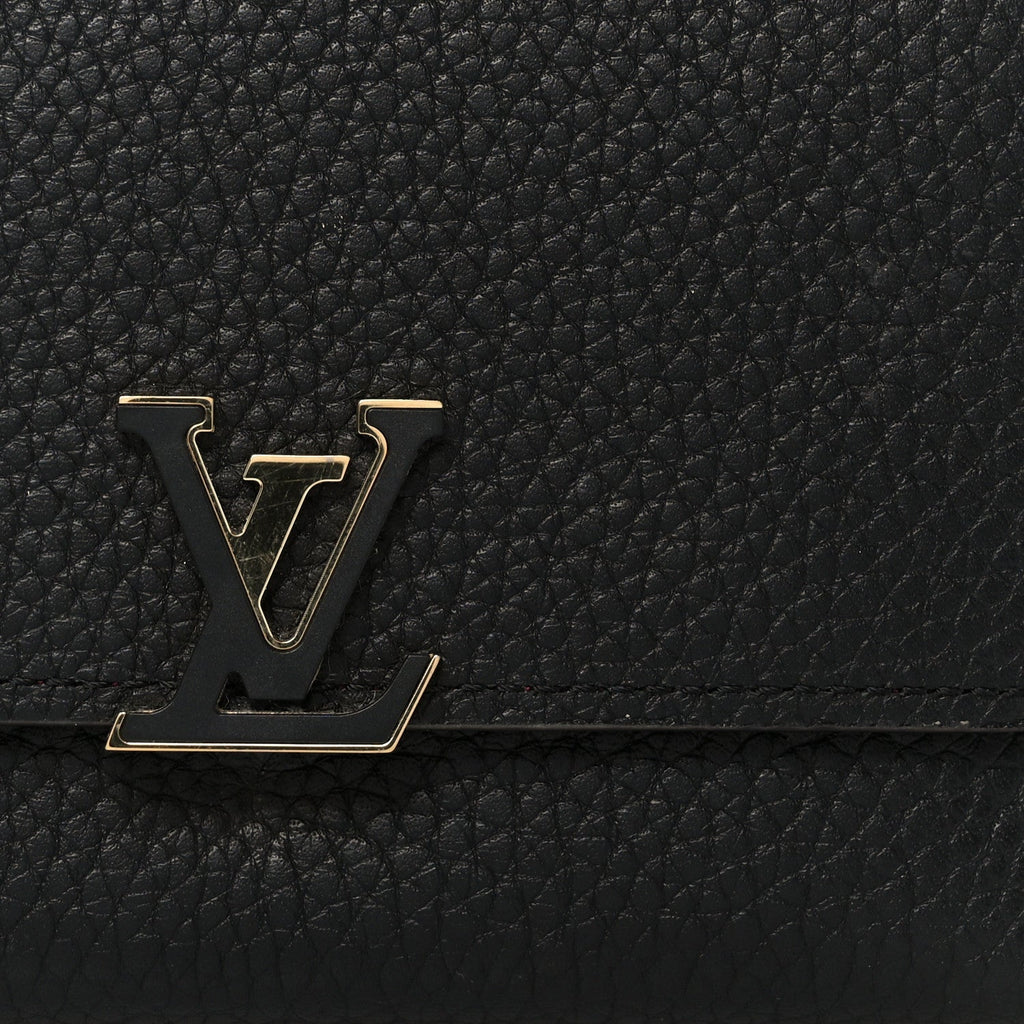 Louis Vuitton Taurillon Capucines Compact Wallet Black