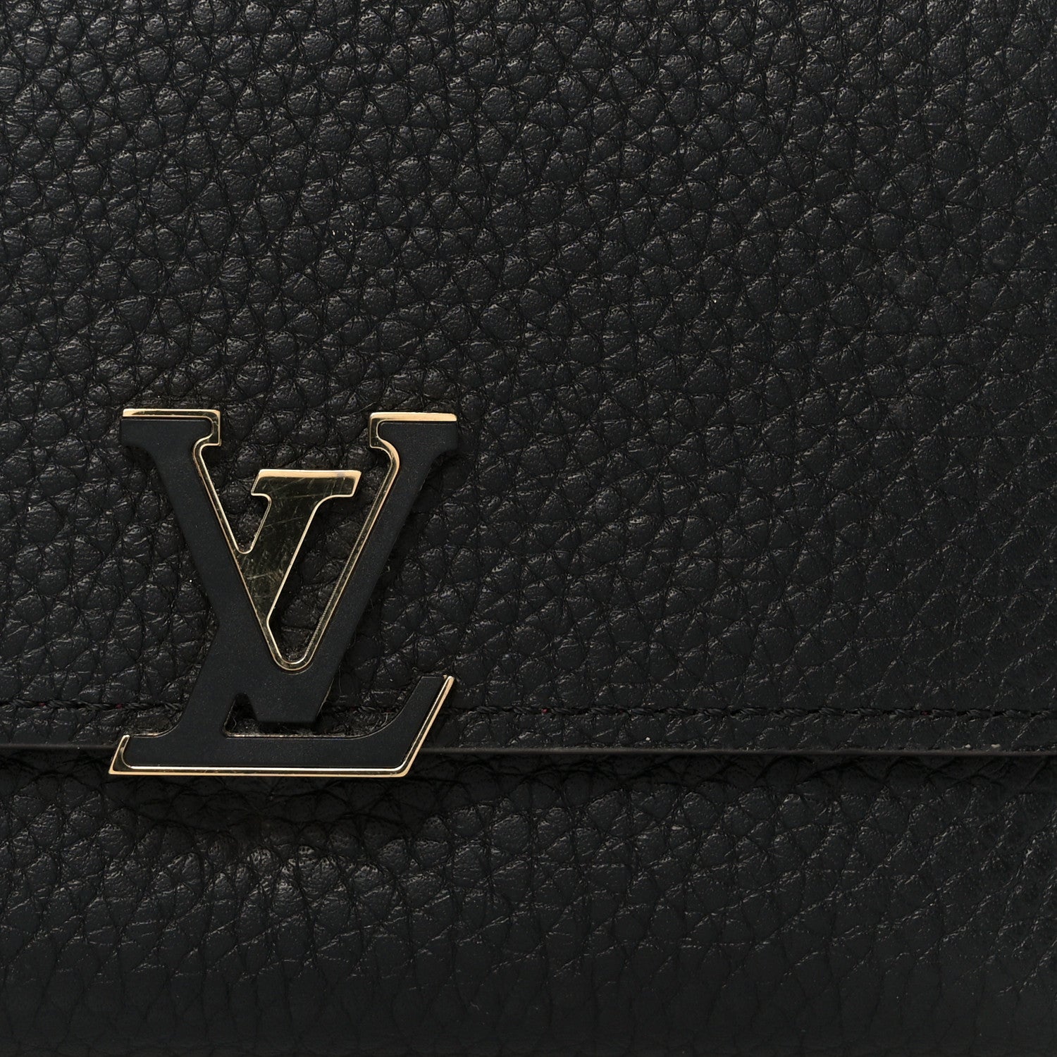 Louis Vuitton Taurillon Capucines Compact Wallet Black