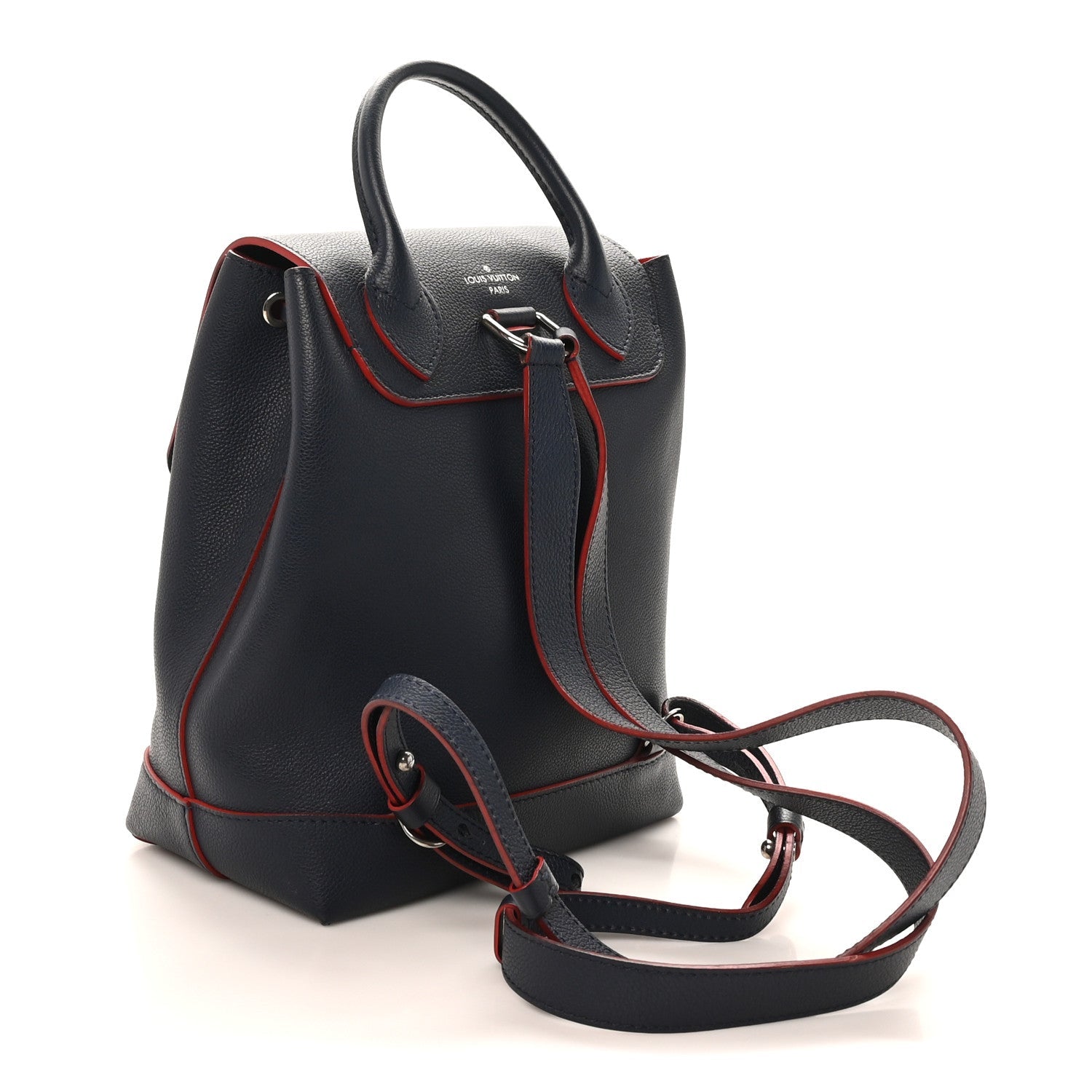 Louis Vuitton Soft Calfskin Lockme Backpack Marine Rouge