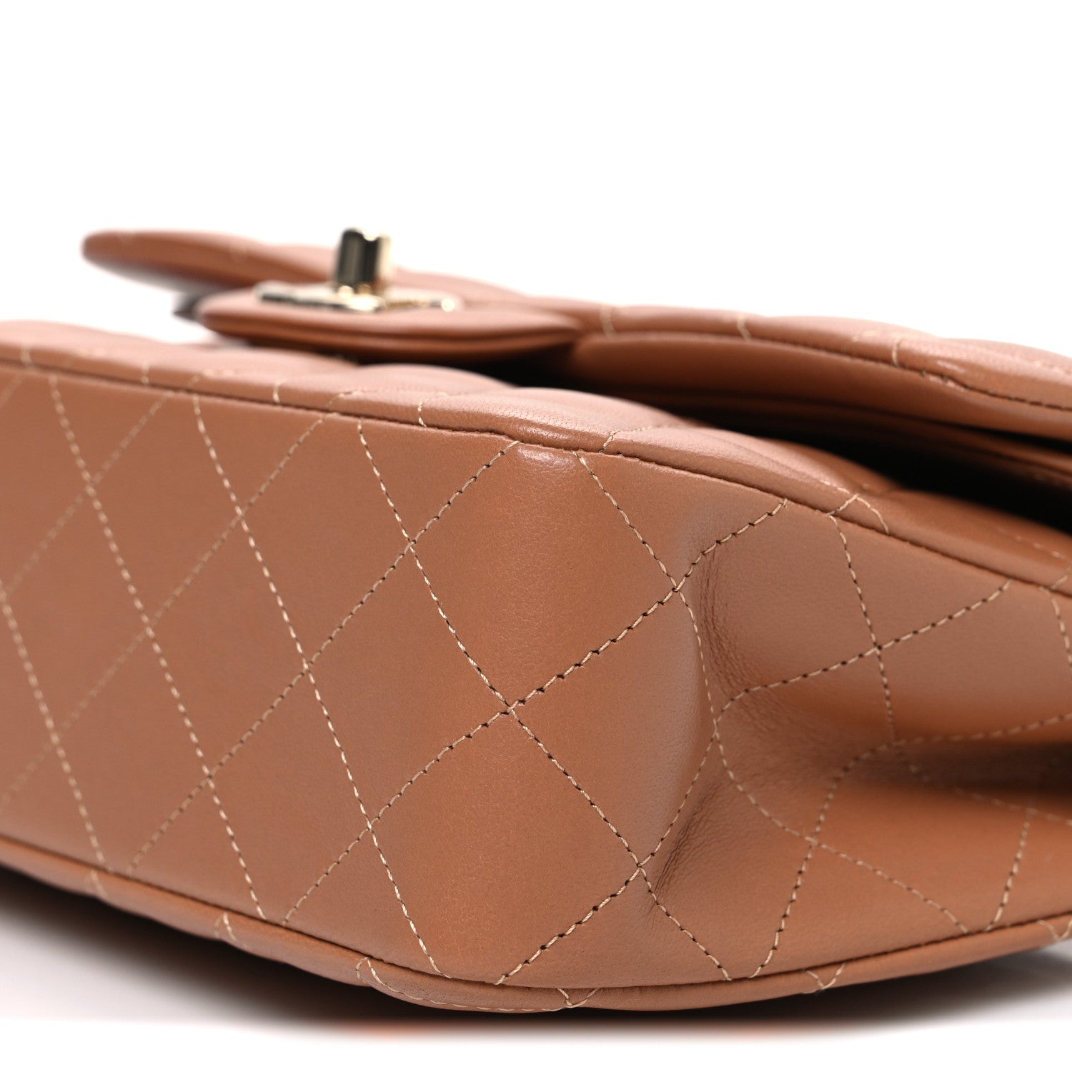 Chanel Lambskin Quilted Small Double Flap Brown
