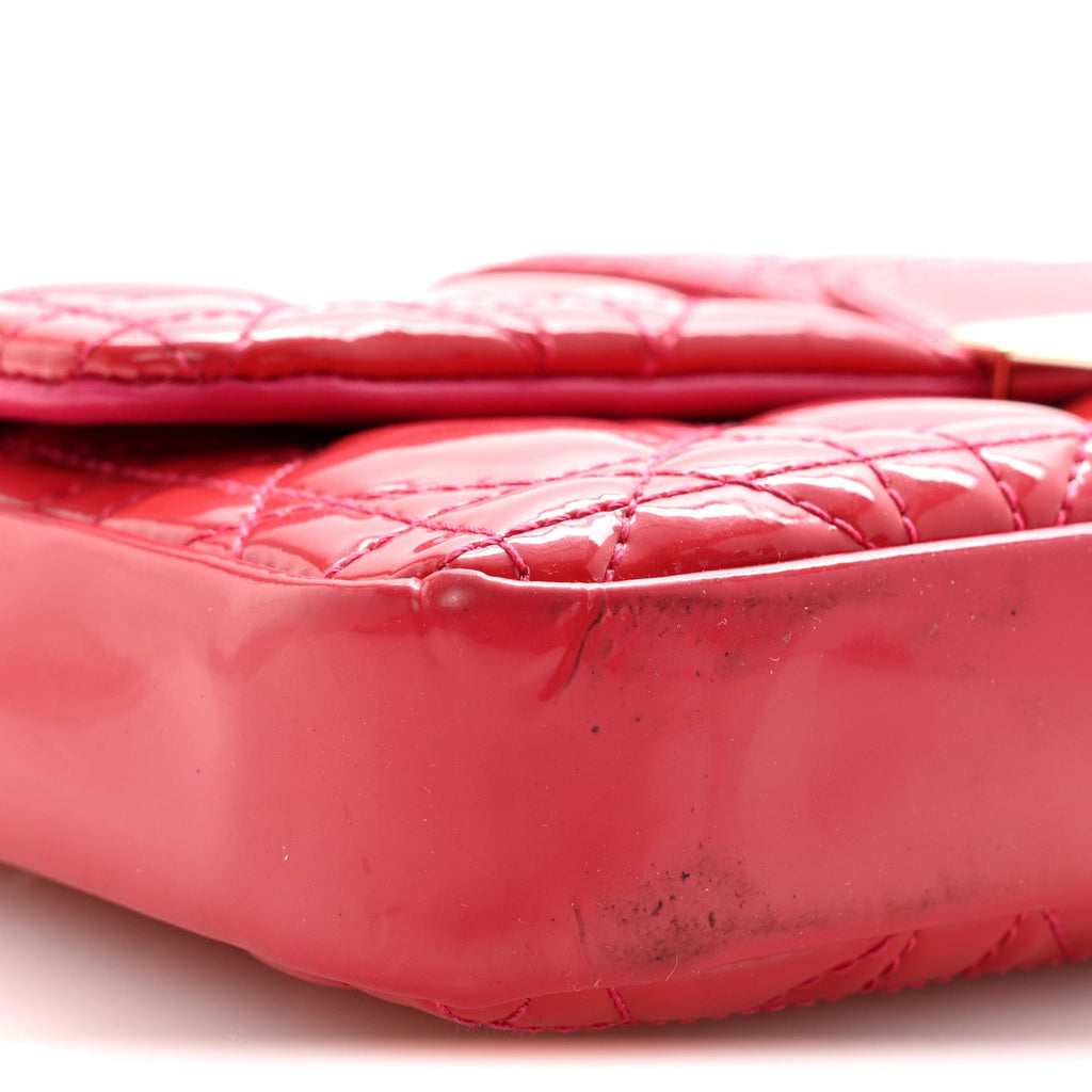 Christian Dior Patent Cannage Miss Dior Promenade Pouch Fuchsia