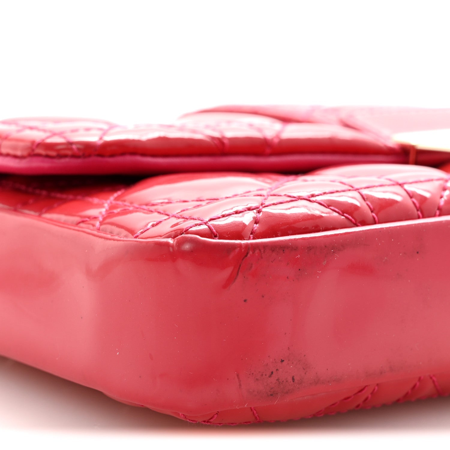 Christian Dior Patent Cannage Miss Dior Promenade Pouch Fuchsia