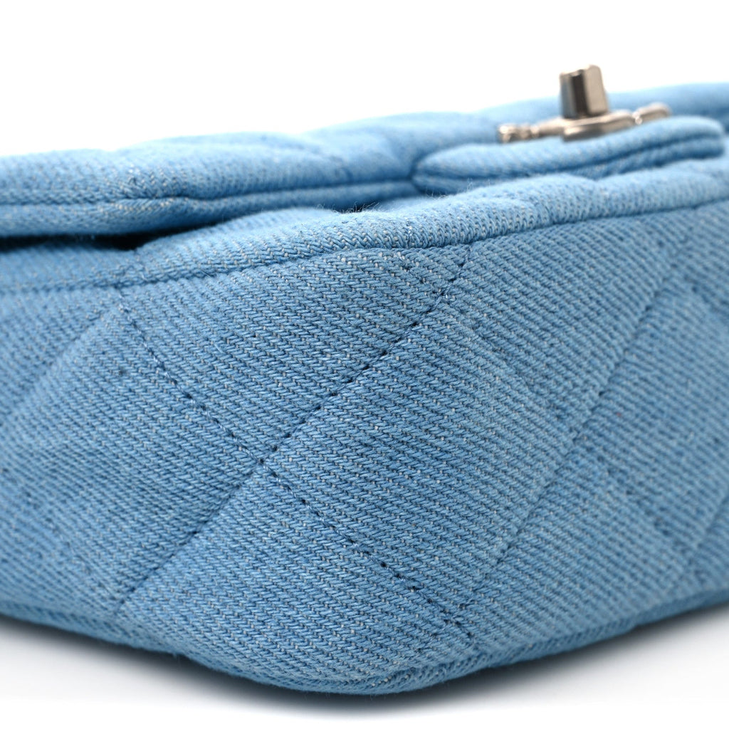 Chanel Denim Quilted Sweetheart Mini Flap Blue