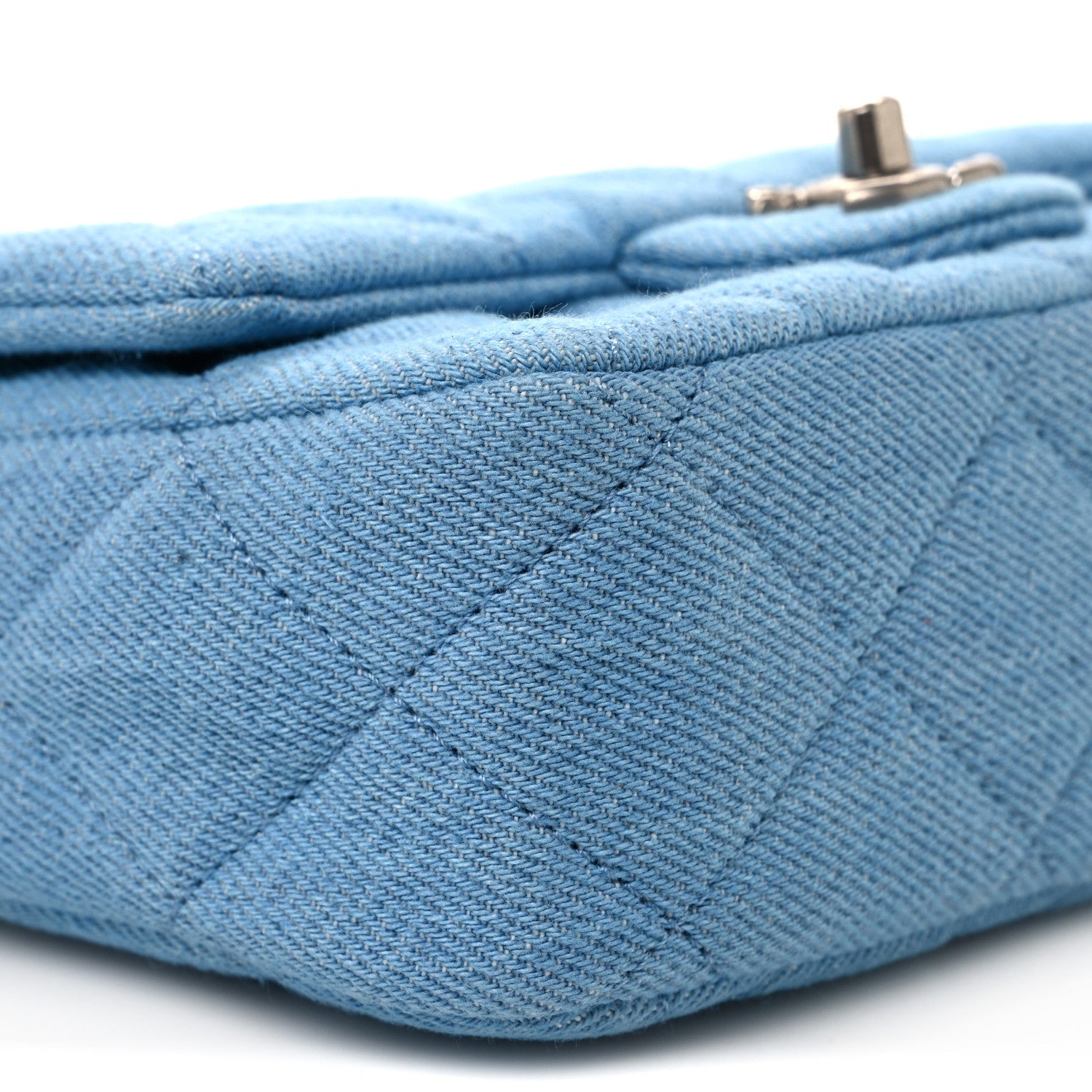Chanel Denim Quilted Sweetheart Mini Flap Blue