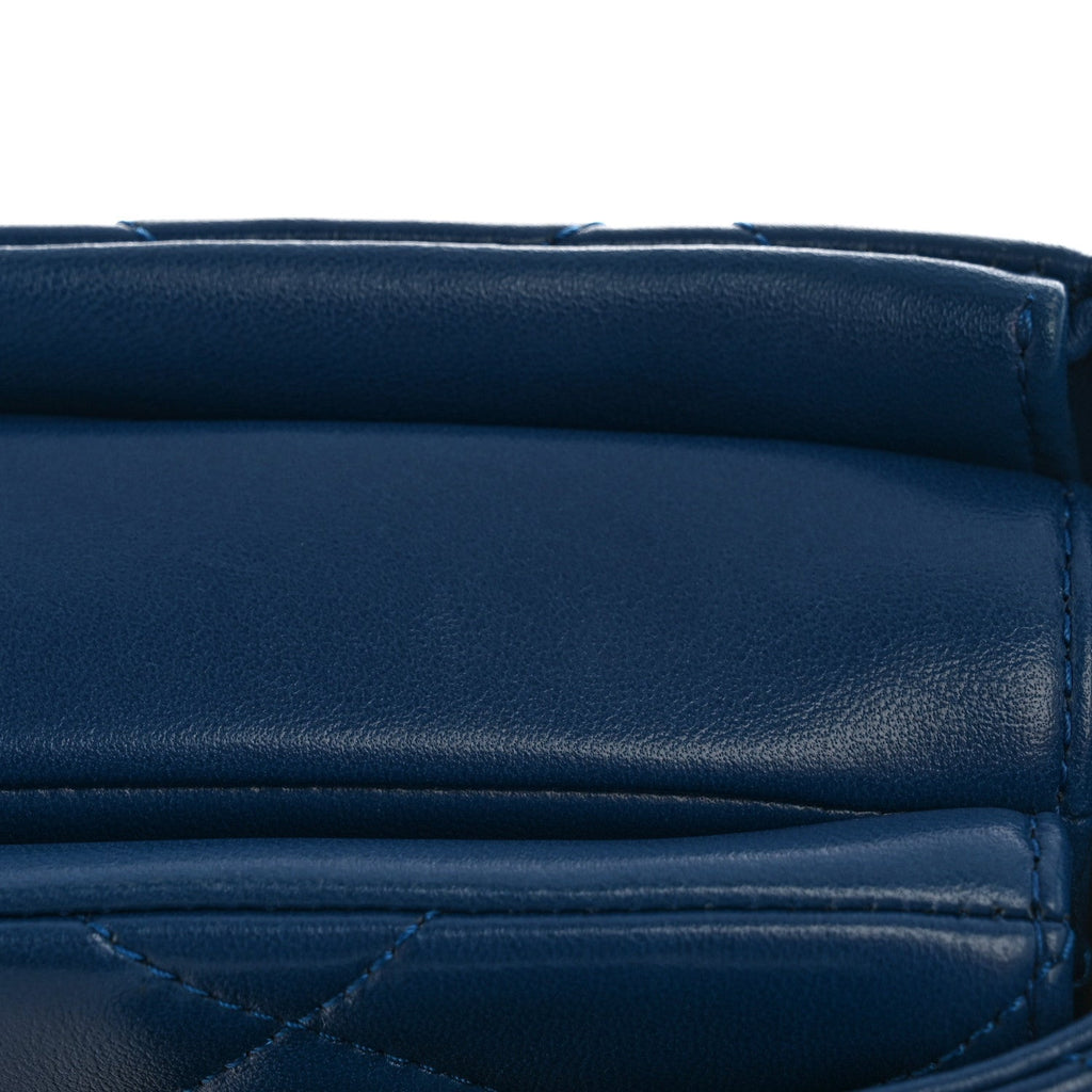 Chanel Lambskin Quilted Small Trendy CC Flap Dual Handle Bag Blue