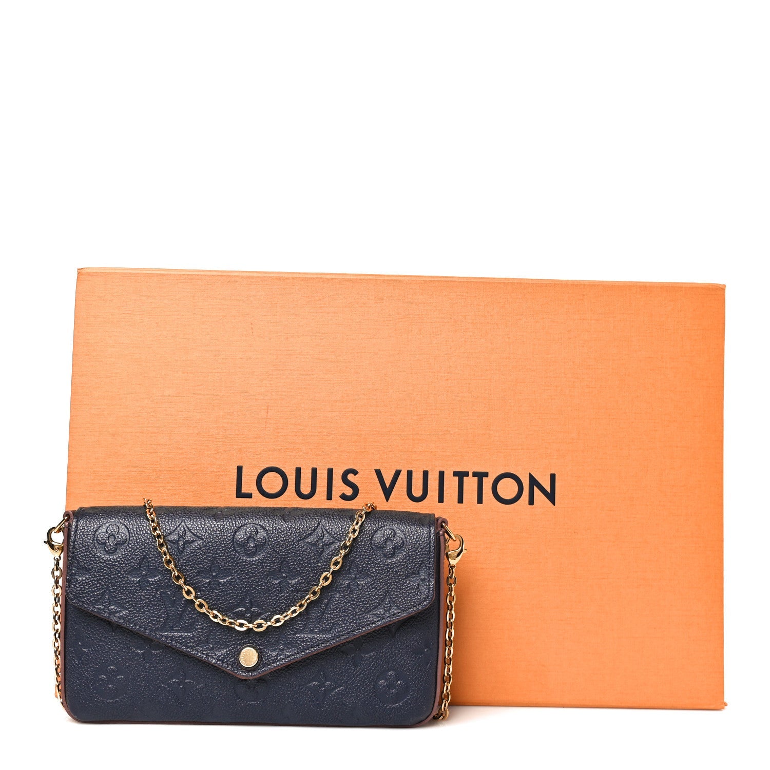 Louis Vuitton Empreinte Pochette Felicie Chain Wallet Marine Rouge
