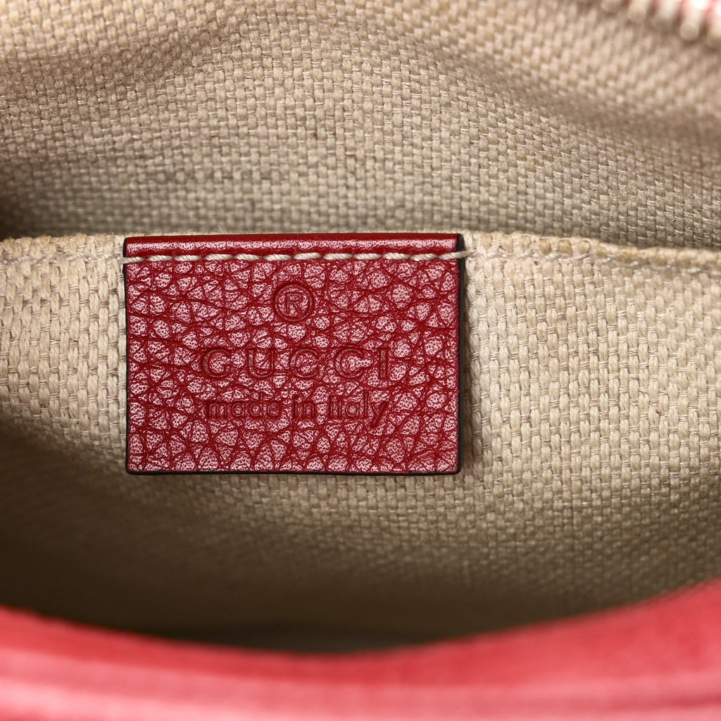 Gucci Pebbled Calfskin Small Soho Disco Bag Tabasco Red