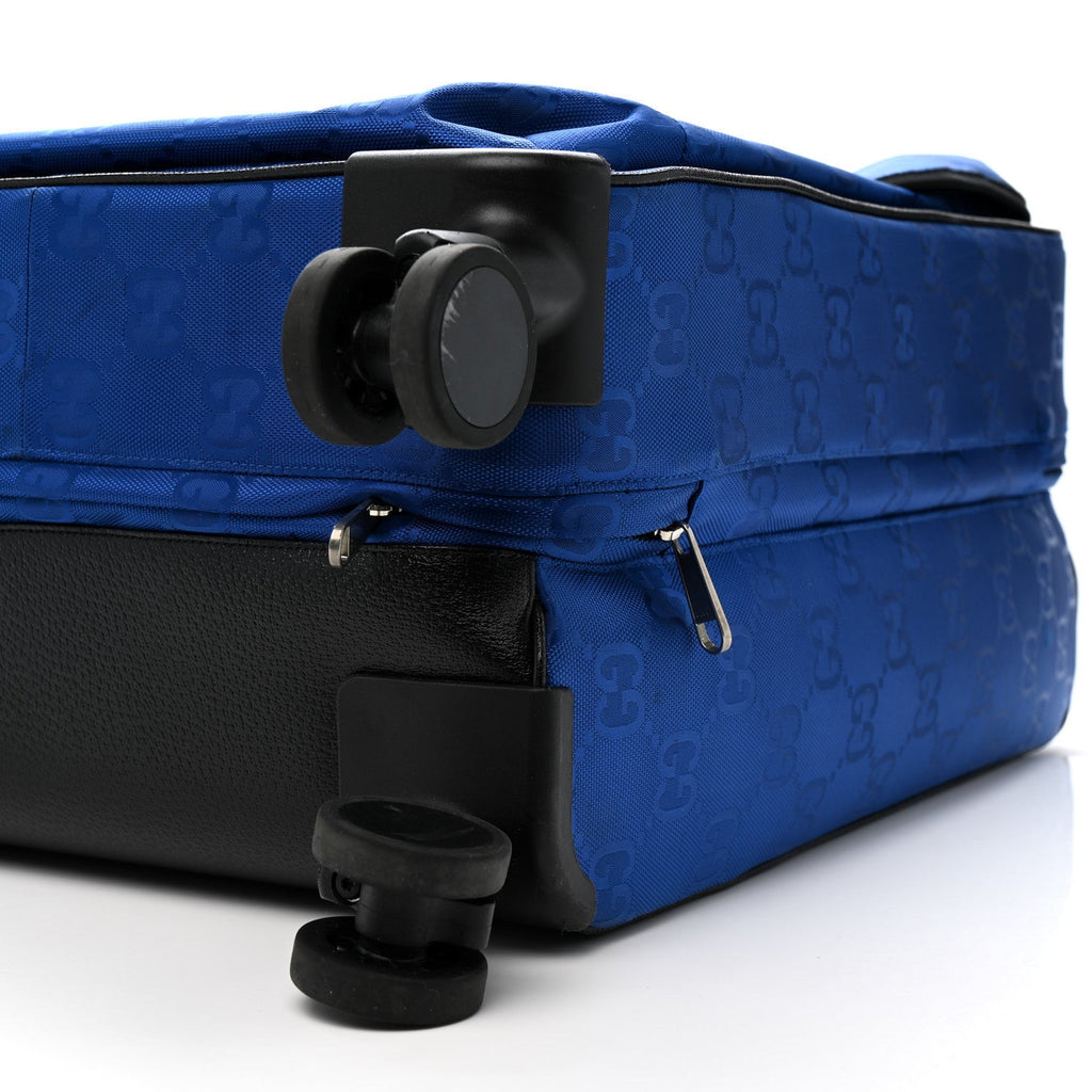 Gucci Econyl Nylon Monogram Off The Grid Suitcase Guilted Blue Black