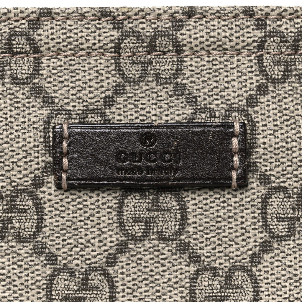 Gucci GG Supreme Monogram Medium Flat Messenger Bag Dark Brown