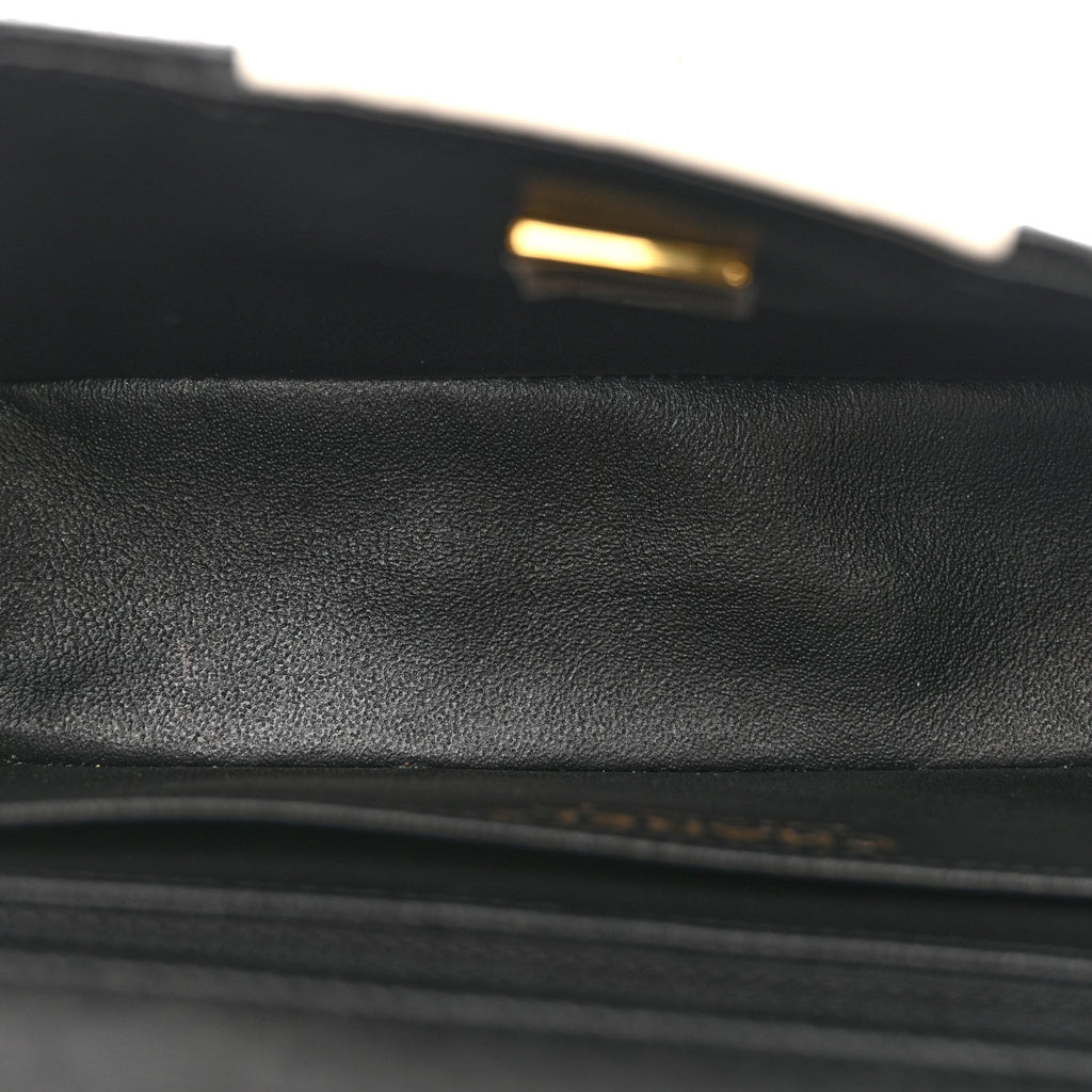 Chanel Lambskin Quilted Mini Rectangular Flap Black White