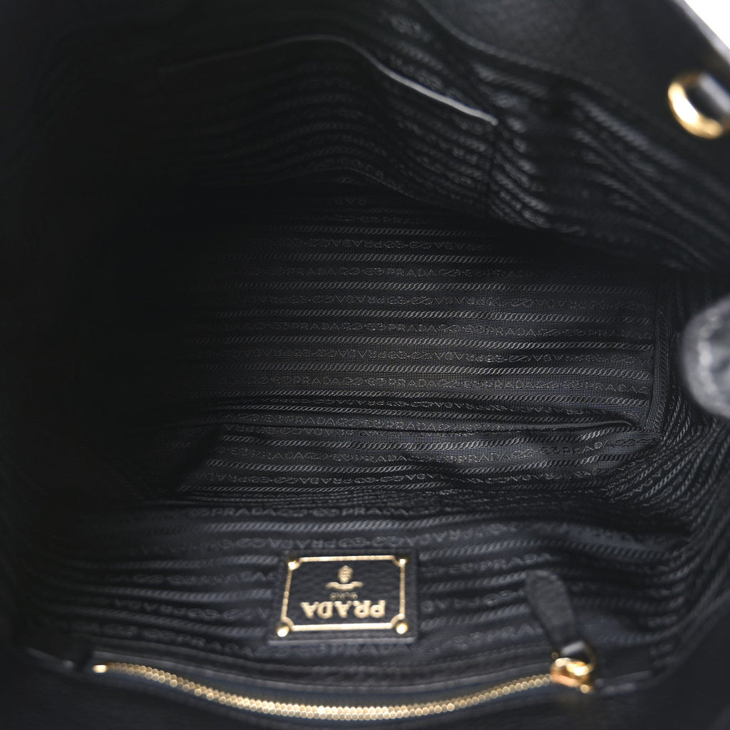Prada Tessuto Nylon Soft Calf Small Tote Black