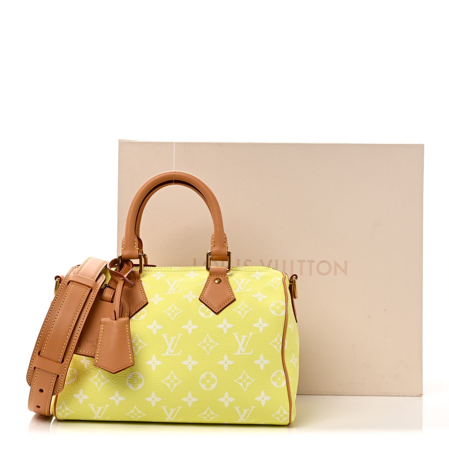 Louis Vuitton Calfskin Monogram Speedy P9 Bandouliere 25 Lemonade Yellow