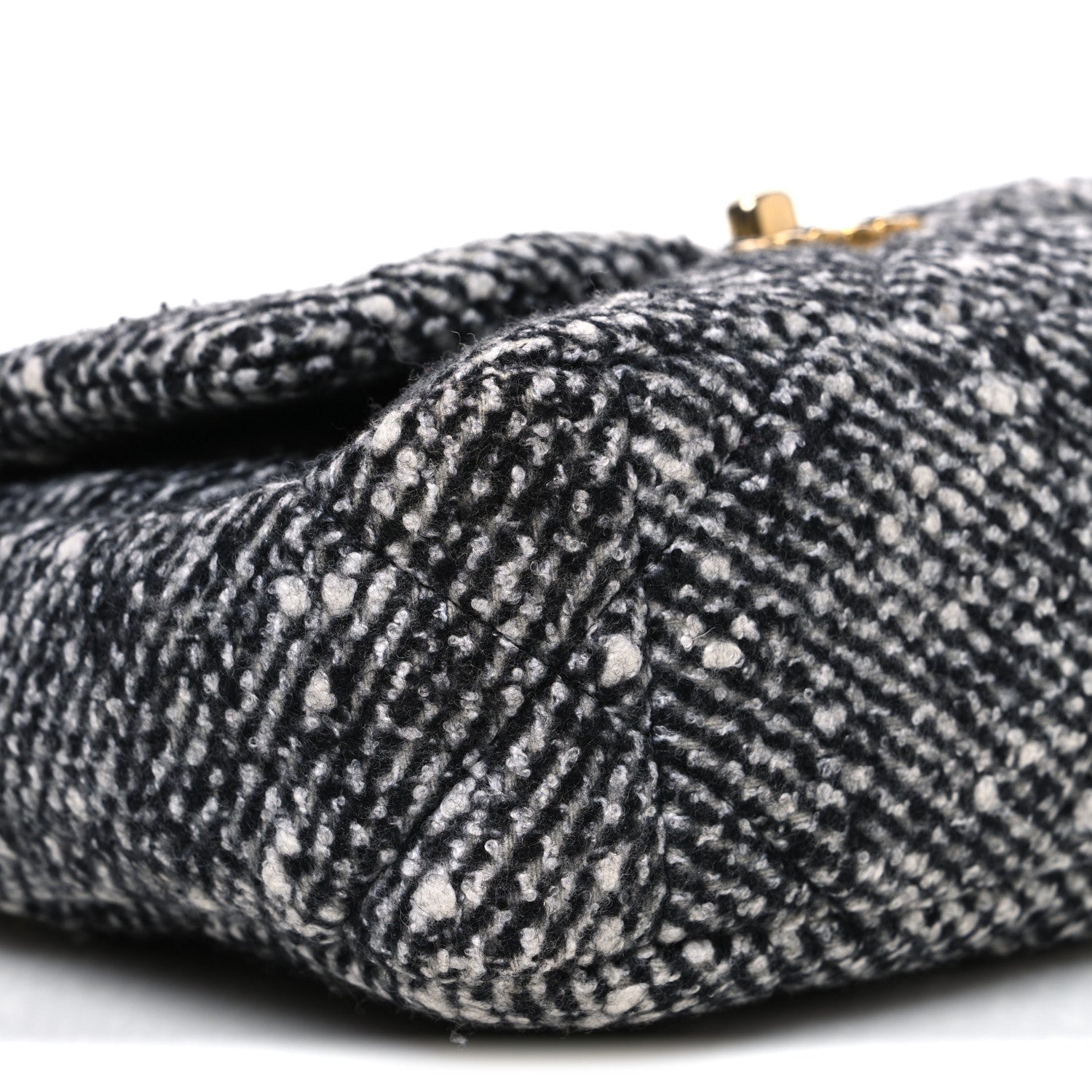 Chanel Tweed Quilted Medium Chanel 19 Flap Grey