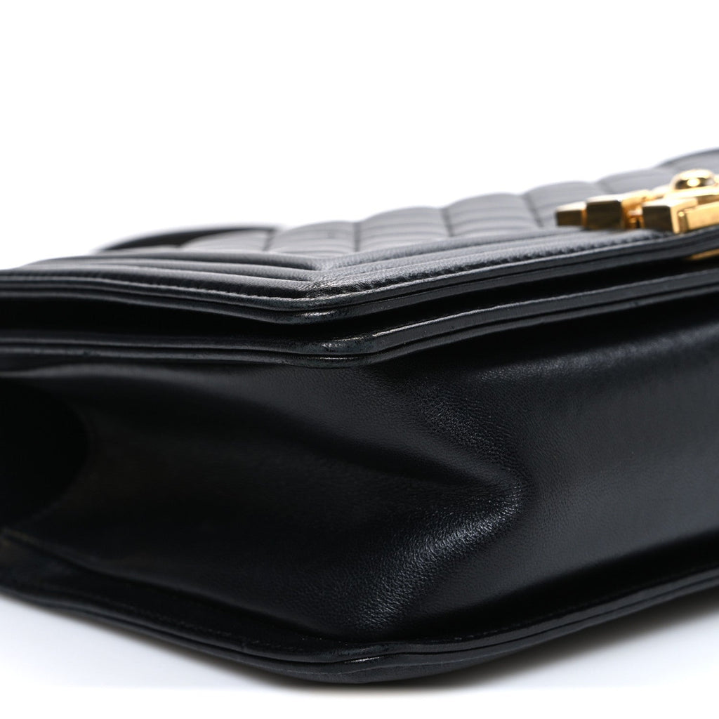 Chanel Lambskin Quilted Medium Boy Flap Black