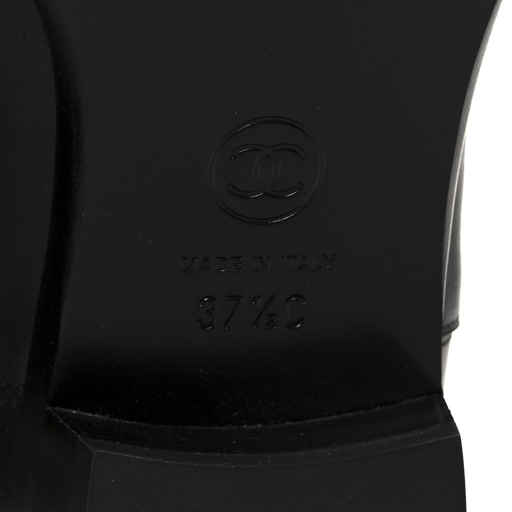 Chanel Suede Calfskin CC Short Boots 37.5 Black