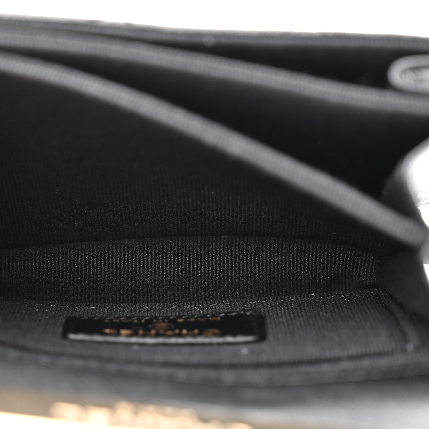 Chanel Lambskin Quilted Top Handle Flap Clutch With Chain Black