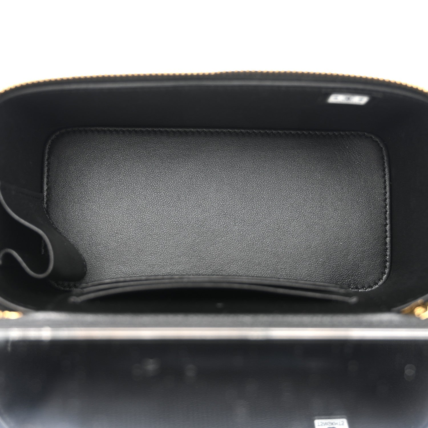 Chanel Shiny Lambskin Quilted Small Vanity Case With Chain Black