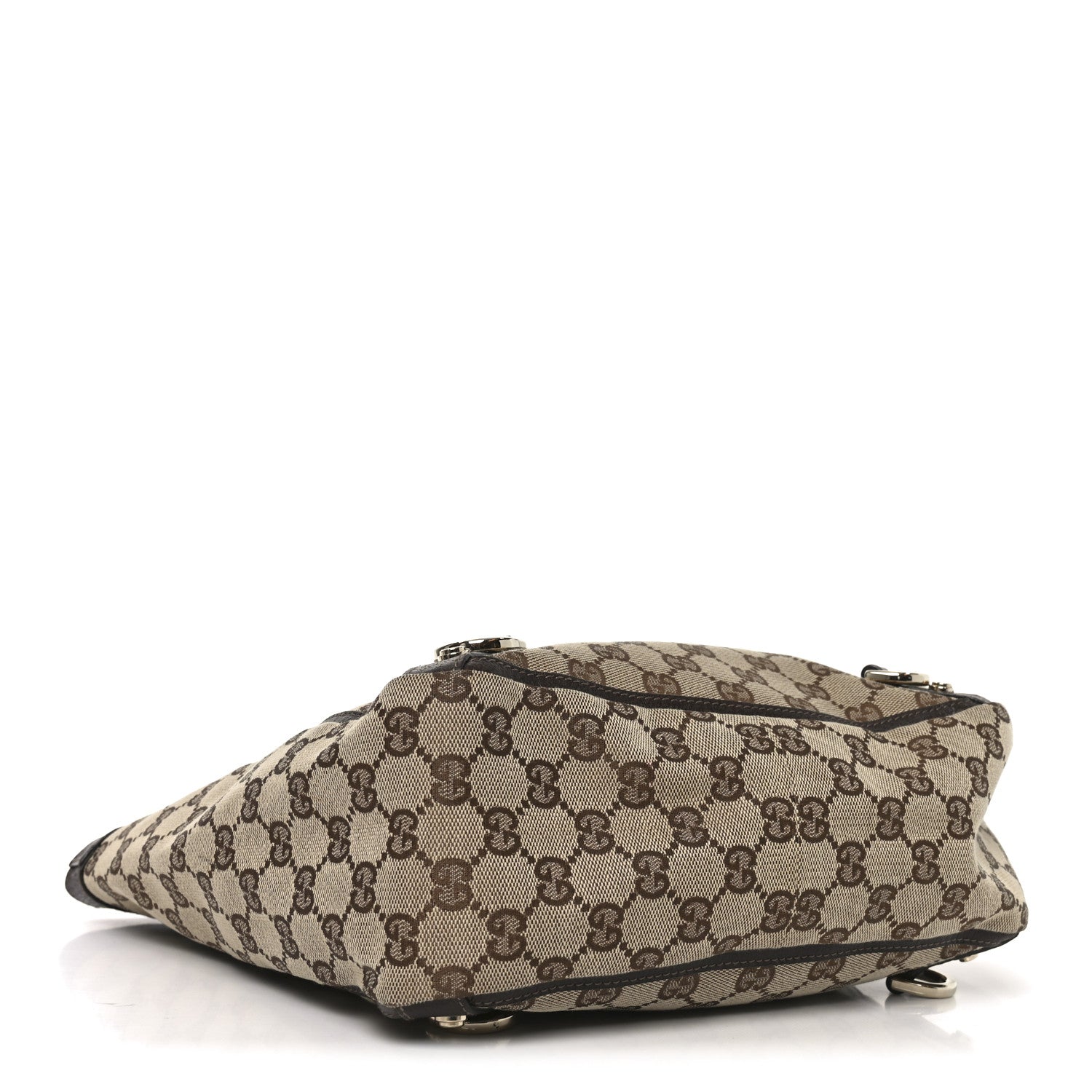 Gucci Monogram Small Gold D Ring Tote Brown