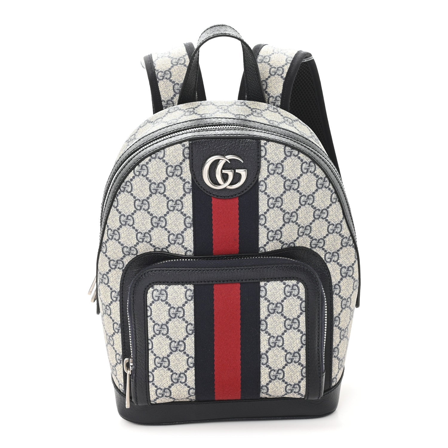 Gucci GG Supreme Monogram Textured Dollar Calfskin Web Small Ophidia Day Backpack Beige Blue Black