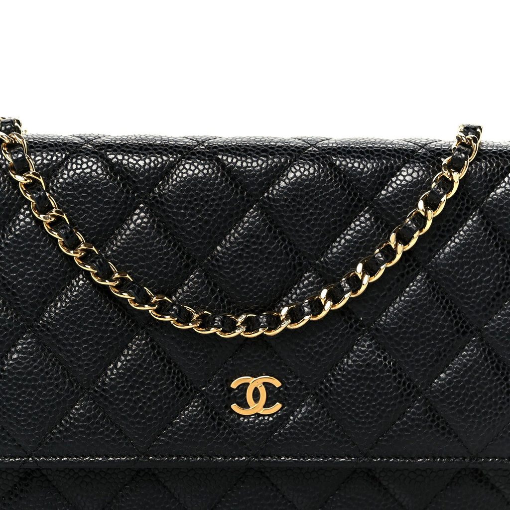 Chanel Caviar Quilted Wallet on Chain WOC Black