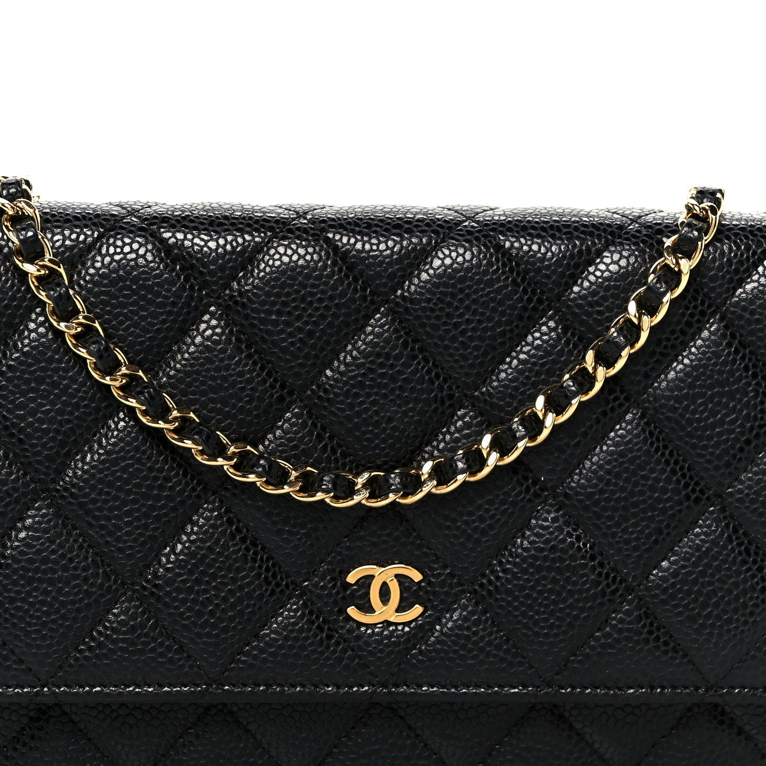 Chanel Caviar Quilted Wallet on Chain WOC Black