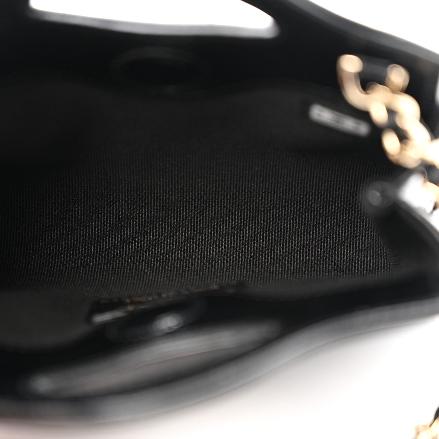Chanel Shiny Lambskin Quilted Micro 31 Clutch With Chain Black