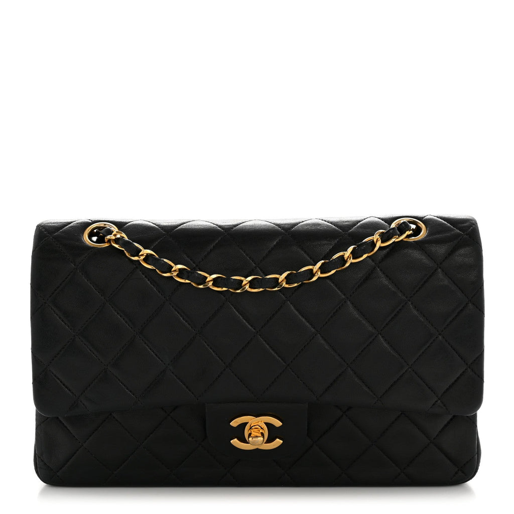 Chanel Lambskin Quilted Medium Double Flap Black