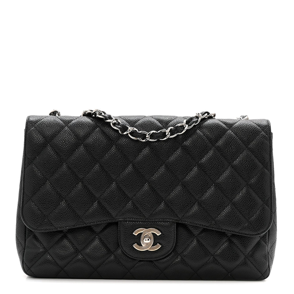 Chanel Caviar Quilted Jumbo Single Flap Black
