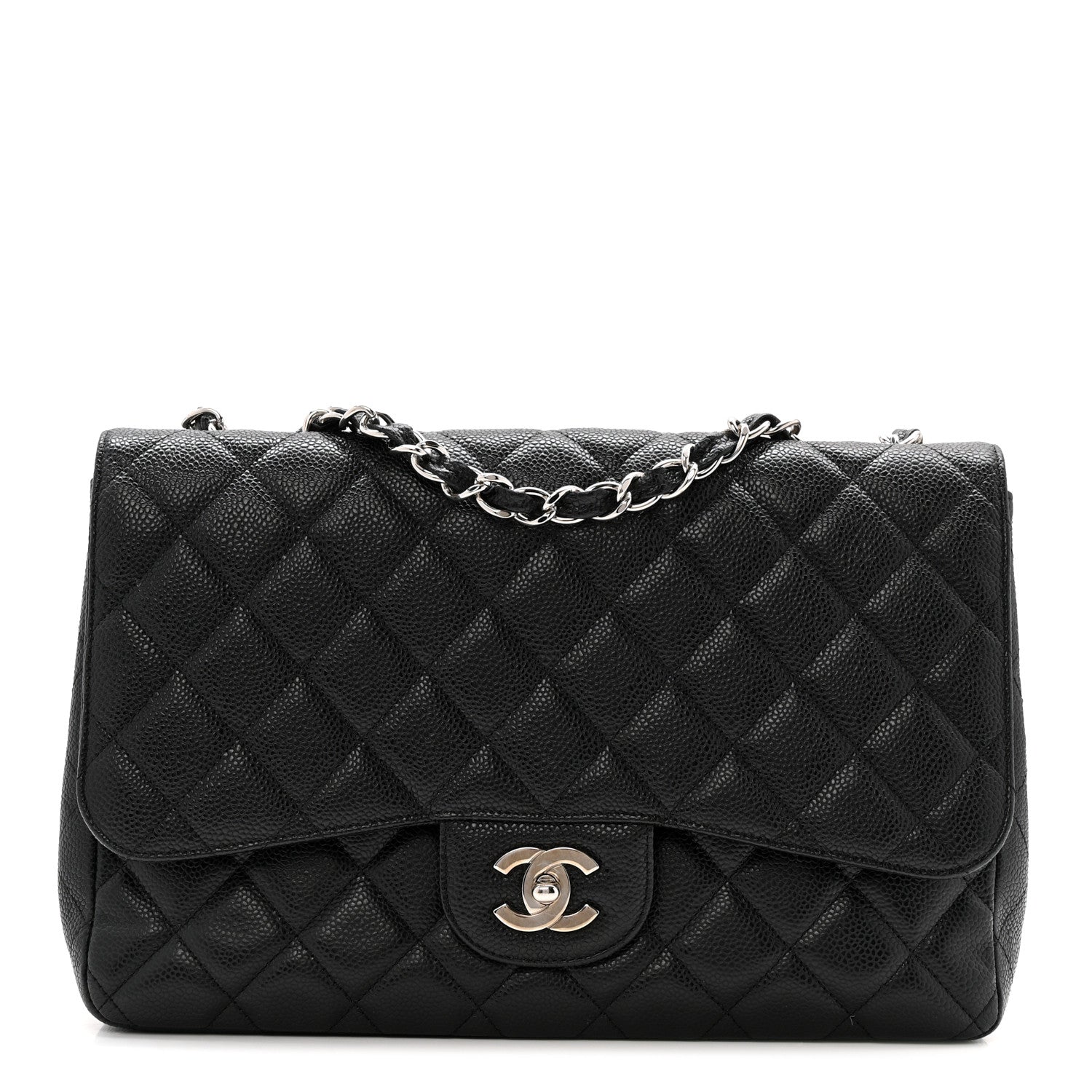 Chanel Caviar Quilted Jumbo Single Flap Black