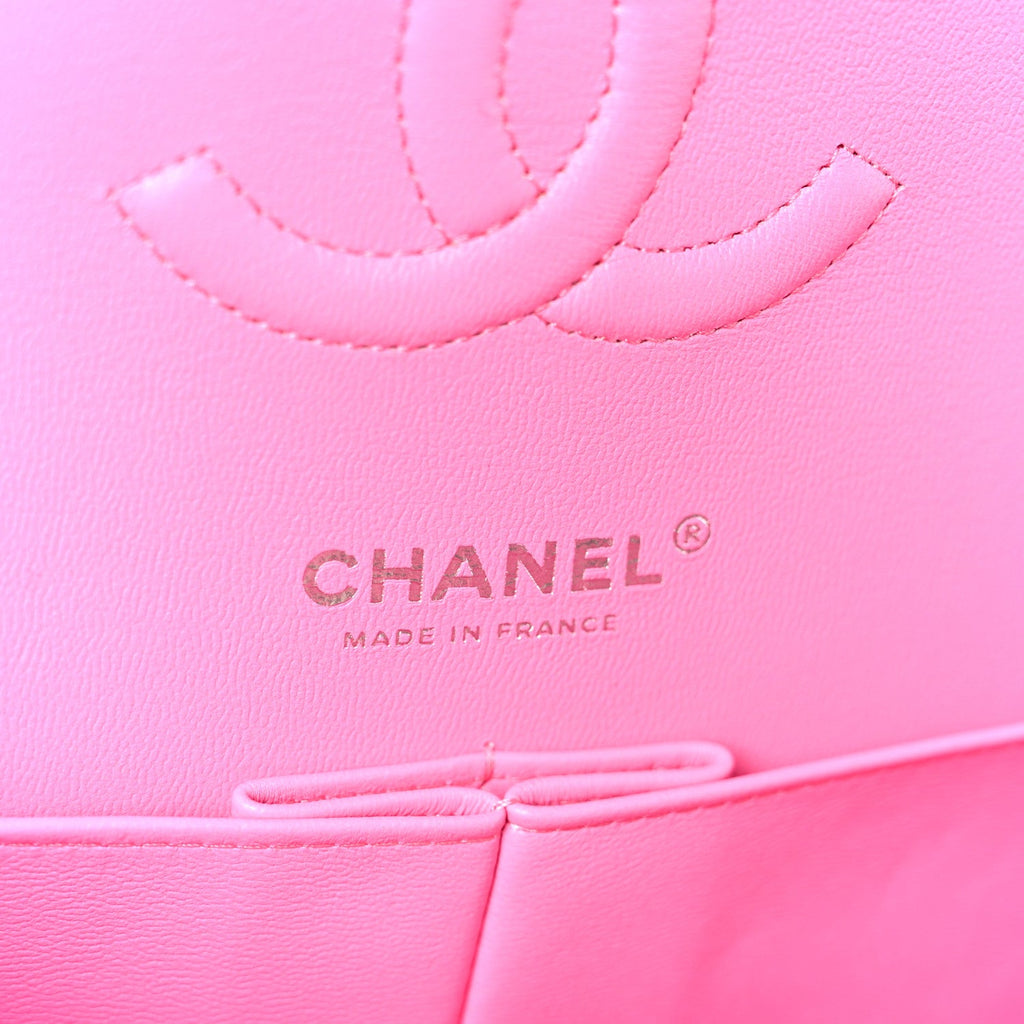 Chanel Lambskin Quilted Medium Double Flap Pink