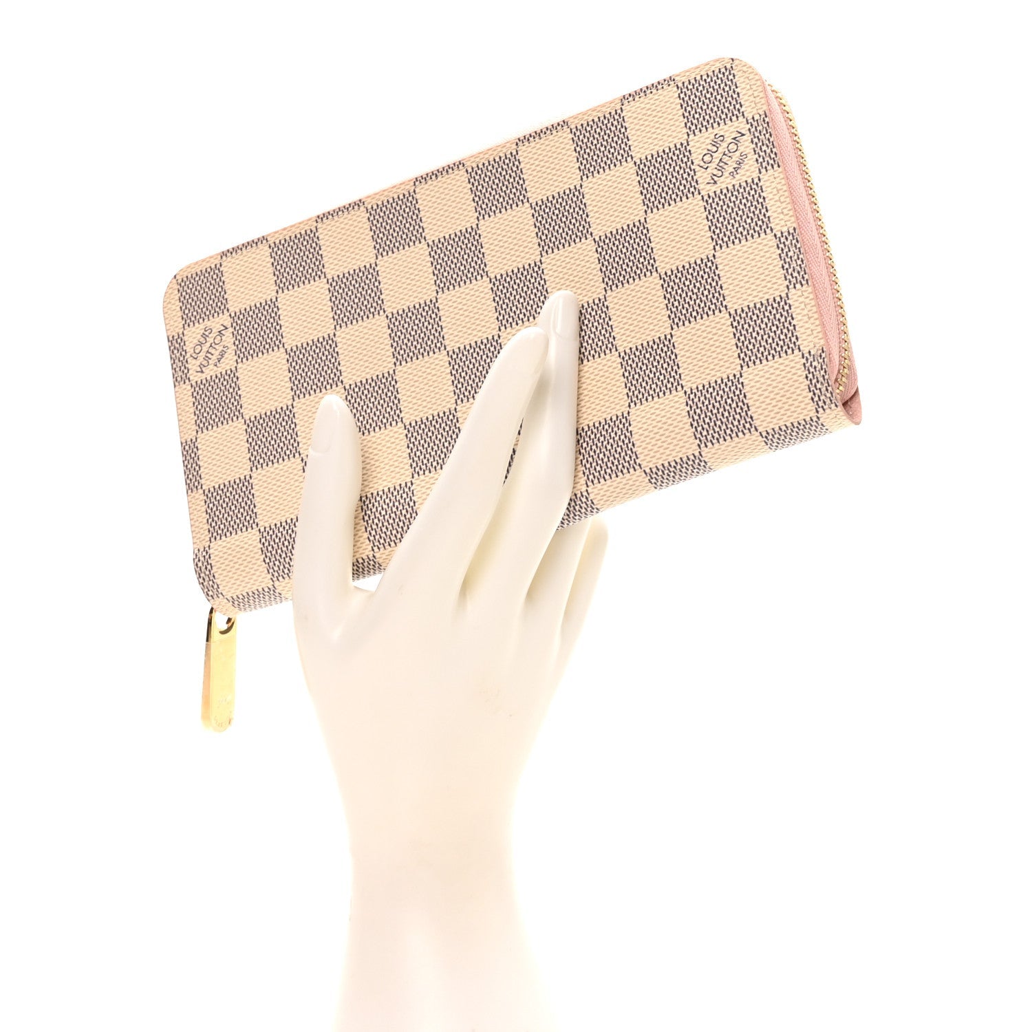 Louis Vuitton Damier Azur Zippy Wallet Rose Ballerine