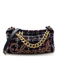 Chanel Tweed Calfskin Signe Hobo Navy Multicolor