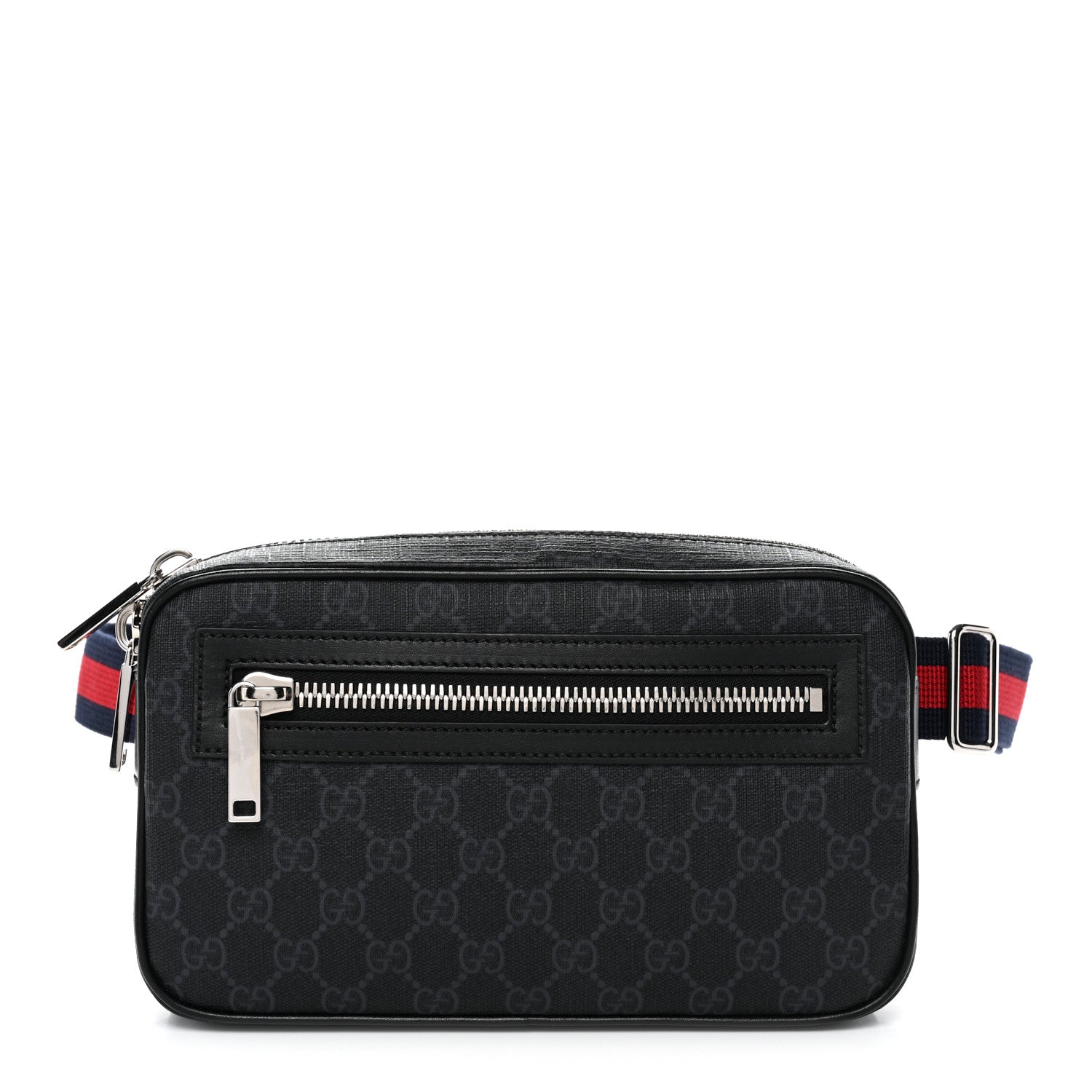 Gucci Soft GG Supreme Monogram Web Belt Bag Black Grey