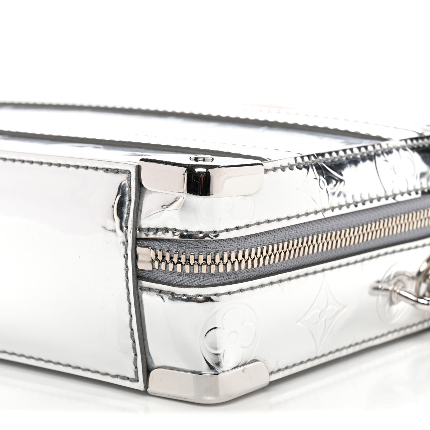 Louis Vuitton Monogram Mirror Handle Trunk Silver