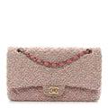 Chanel Tweed Medium Double Flap Pink